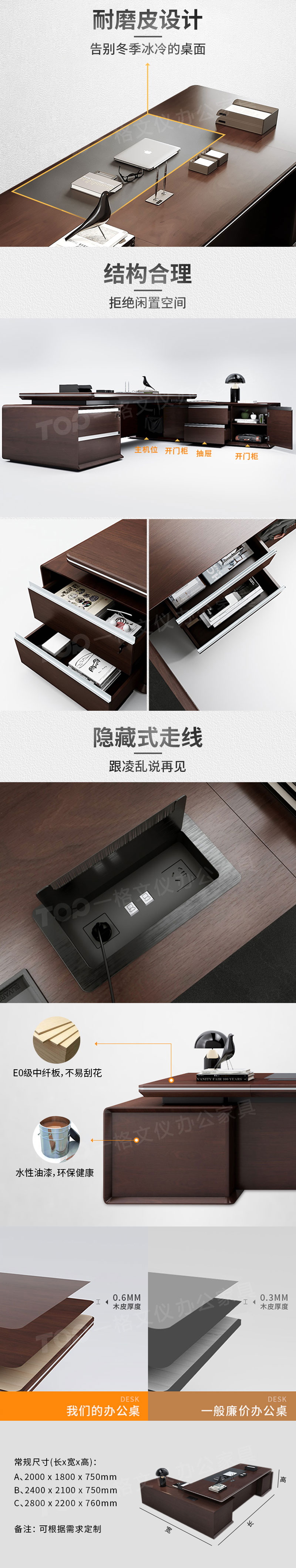 一格文儀辦公家具越尚班臺